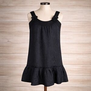 Vera Wang Cotton/Silk/Wool Mini Dress 2/36 Damask Black Whimsigoth LBD Flutter